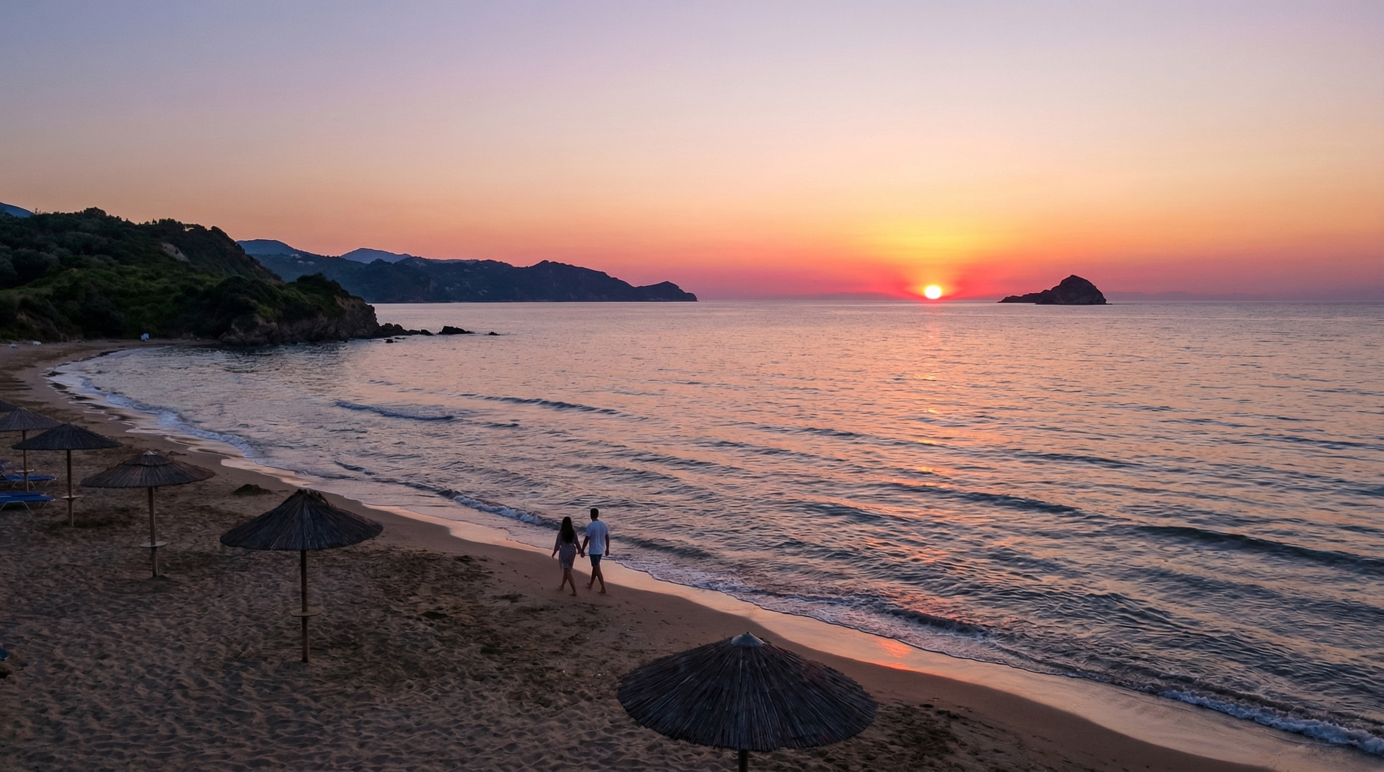Spectaculaire Corfu zonsondergang